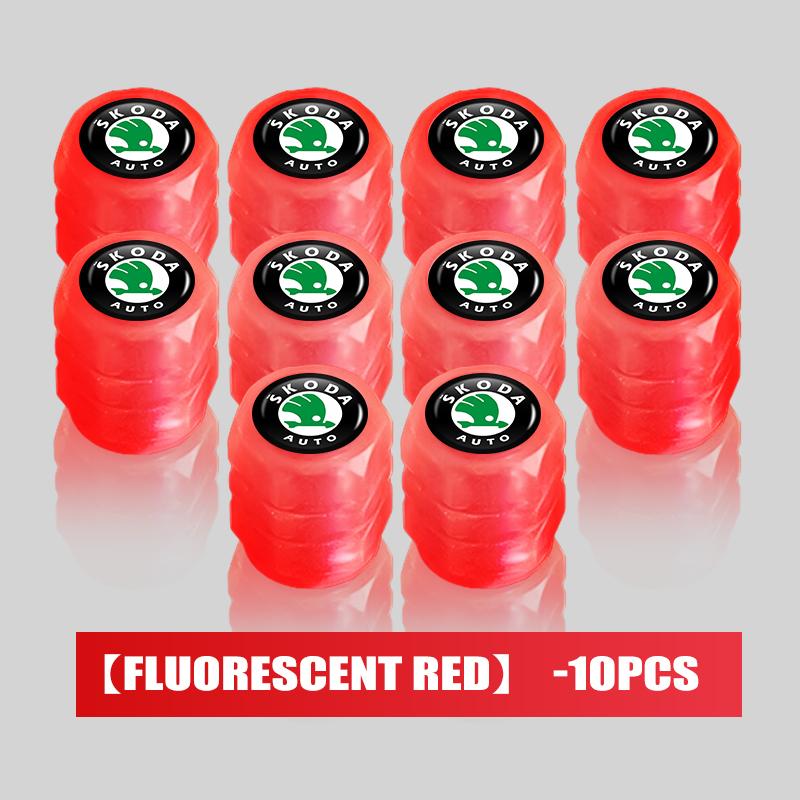 For Skoda Car Tire Valve Cap Luminous Valve Core Cover Kamiq Karoq Octavia 2 3 Rapid Scala Kami Fabia VII VRS Xknp33