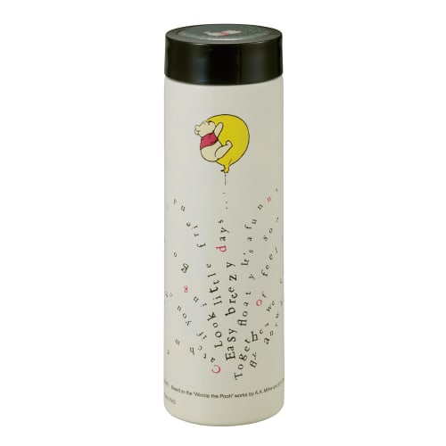 Pearl Metal Disney Smart Personal Water Bottle, 300ml, Lightweight, Double-Layered Vacuum Wall, Insulates Hot and Cold Drinks, Winnie the Pooh/Great A
