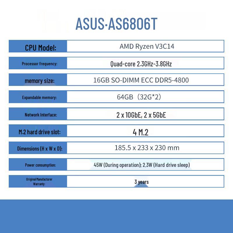 Asustor AS6806T NAS Storage Server