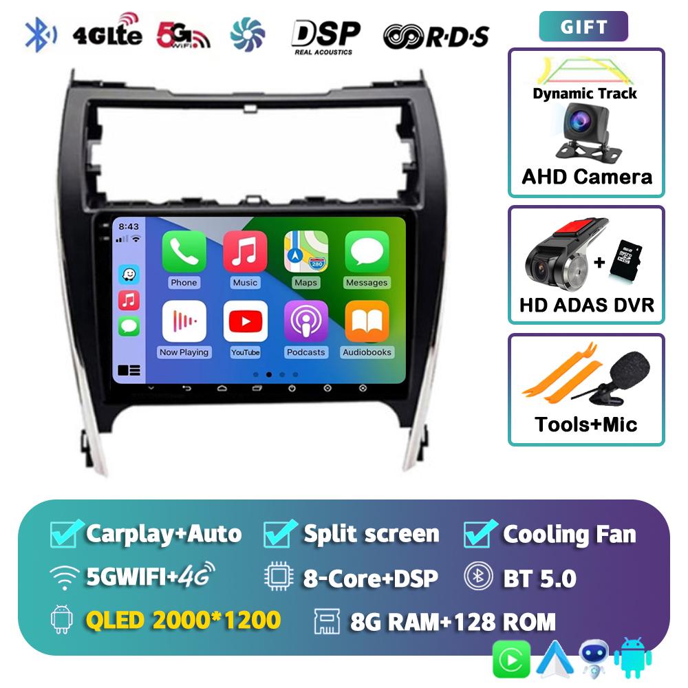 Android 14 Auto Carplay Car Radio For Toyota Camry 7 XV 50 55 US Version 2011 - 2017 Multimedia Player Stereo GPS DSP 2Din Audio