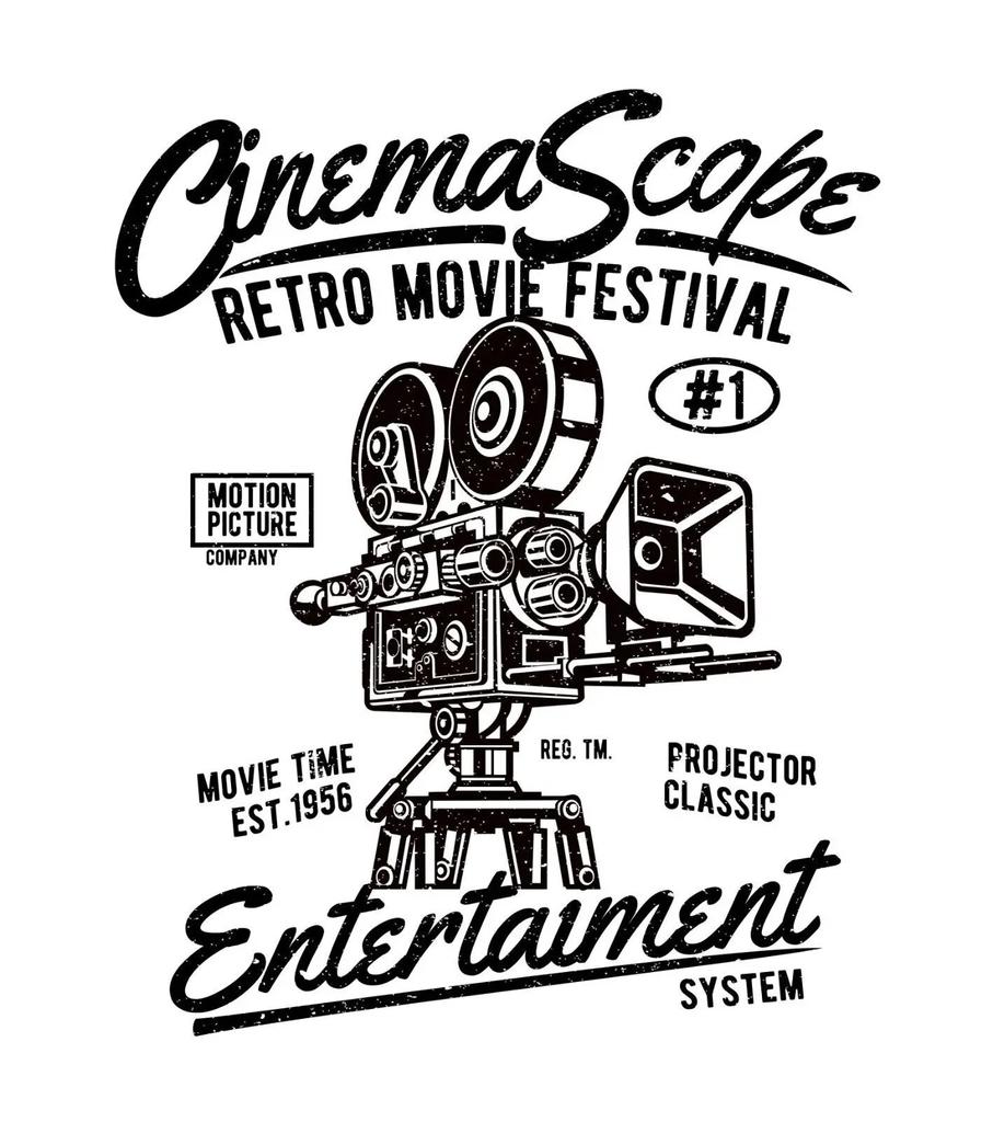 2024 Nowa modna koszulka unisex Cinema Scope, Movie, Camera, Style Adult Unisex & Female T-shirt Unisex