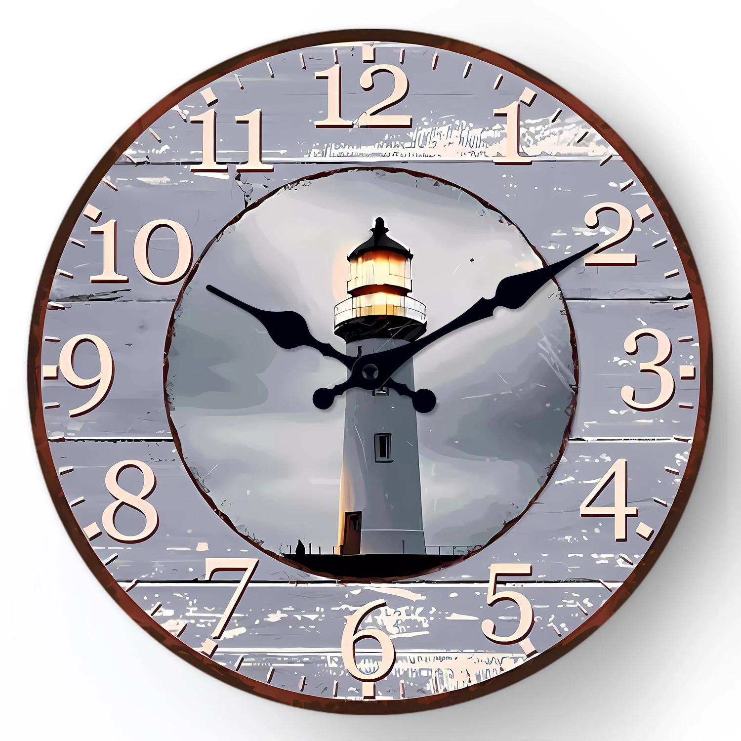 

Винтажные настенные часы для кухни в фермерском стиле, аналоговые часы с изображением петуха на батарейках для декора столовой, гостиной, декоративные подвесные часы 10 inch