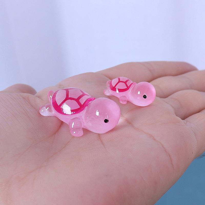 10 stk Mini lysskildpadde Hjemmeinnredning Landskapsarkitektur Harpiks Håndverk Glødende skilpadde Hage Fisketank Miniatyrer Ornamenter Dekorasjon