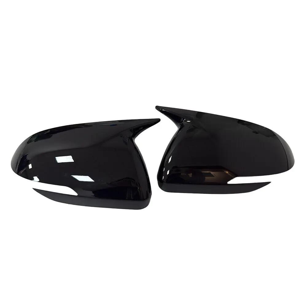 

For Kia Rio 2018 ABS Car Rearview Side Mirror Cover Wing Cap Exterior Door Trim Adhesive Sticker Gloss Black W Light