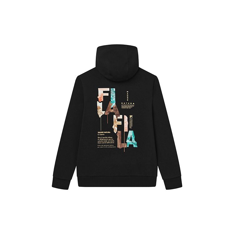 FILA Fw22 Embroidered Logo Back Print Casual Sweatshirt Men sweatshirt Black F11M248208FBK