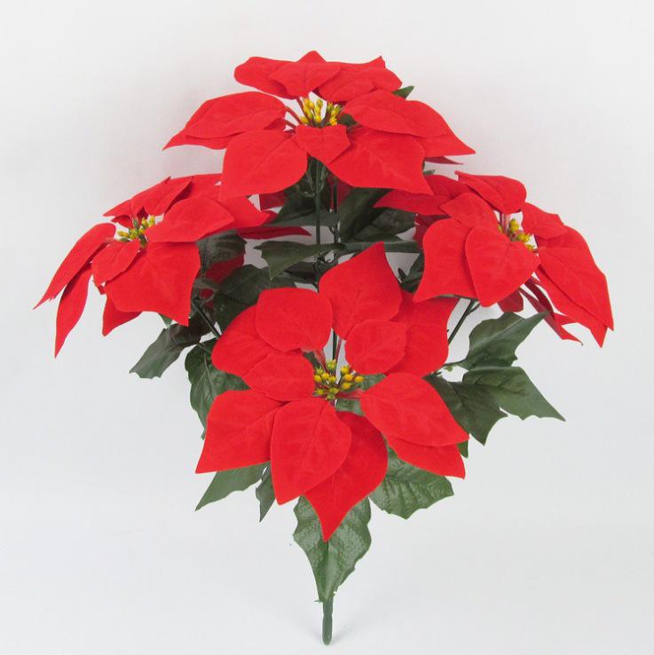 New Poinsettia Bouquet - Christmas Flannel Flower Decoration