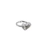 Glossy 3D Heart Ring for Women - Adjustable Open Band, Stylish Summer Fashion