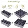 Socks Underwear Organizer Storage Box Washable Odorless Storage Box Drawer Organizer for Lingerie Bras Socks Leggings Organizers