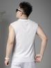 Ozhouzhan round Neck Vest Men's Summer Thin Sleeveless T-shirt Solid Blazer Top Men's Undershirt Waistcoat