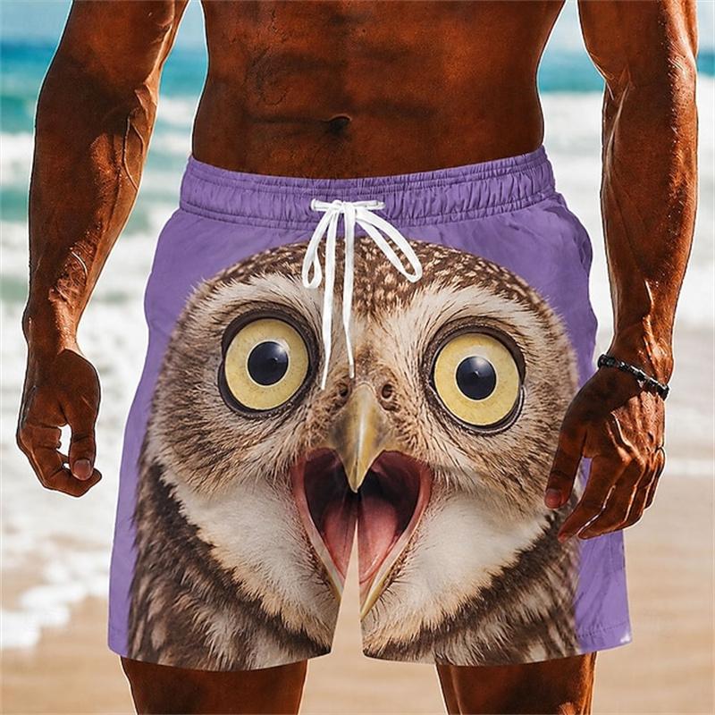 Summer Men's Animal 3D Printed Beach Shorts