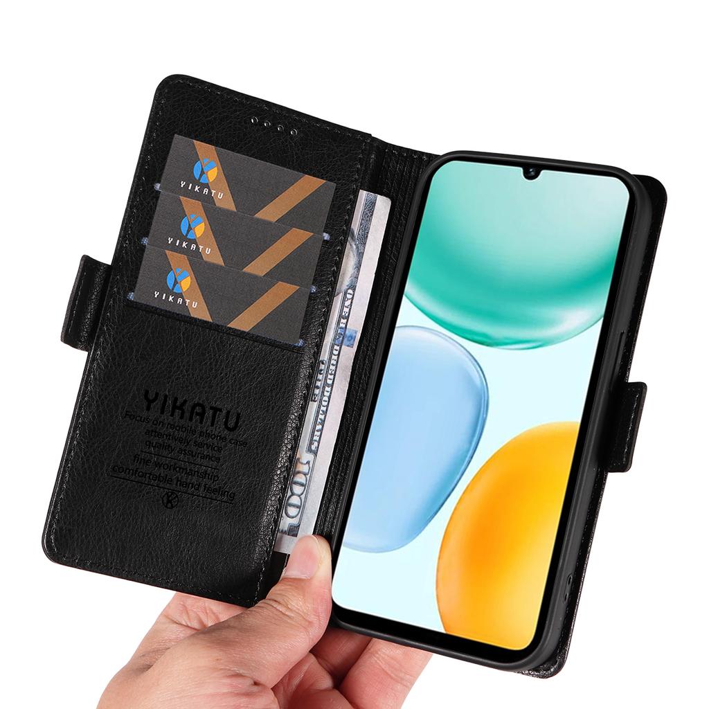 For Honor X5c Plus 4G Case YIKATU YK-007 Litchi Texture PU Leather Wallet Phone Cover