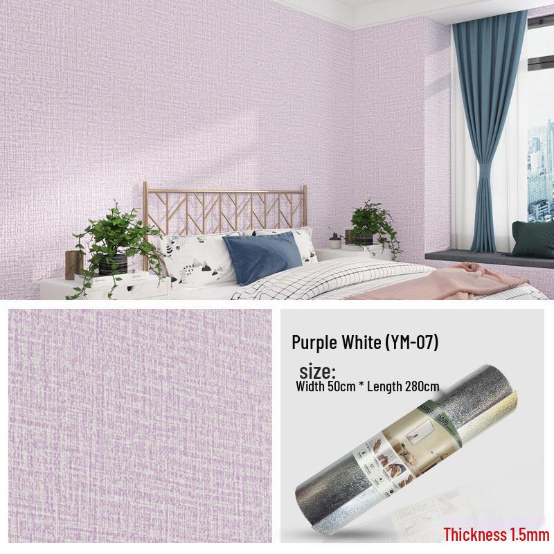 3D Self-Adhesive Linen Wallpaper: Thickened, Moisture-Proof, Light-Blocking, Thermal Insulation, Fire Retardant Aluminum Foil.