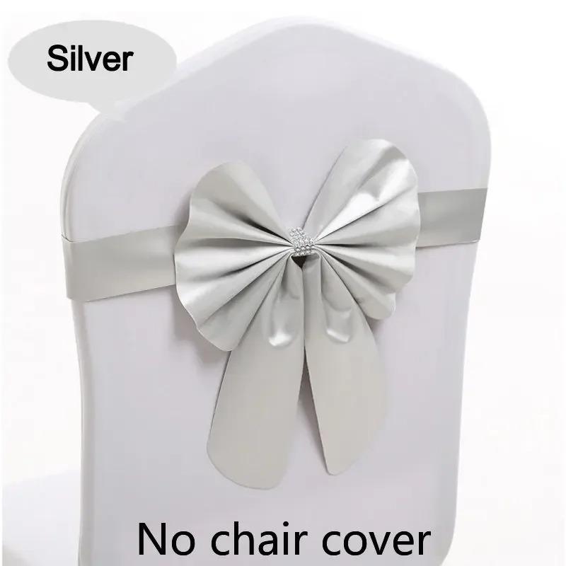 10pcs New Sashes Elastic Bow Tie Ready Made Chair Sashes Band For Wedding Party Hotel Banquet Event Decoration Wholesale