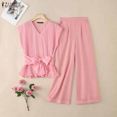 Women Sleeveless Tank Tops and Pants Summer Two Piece Suit Sets