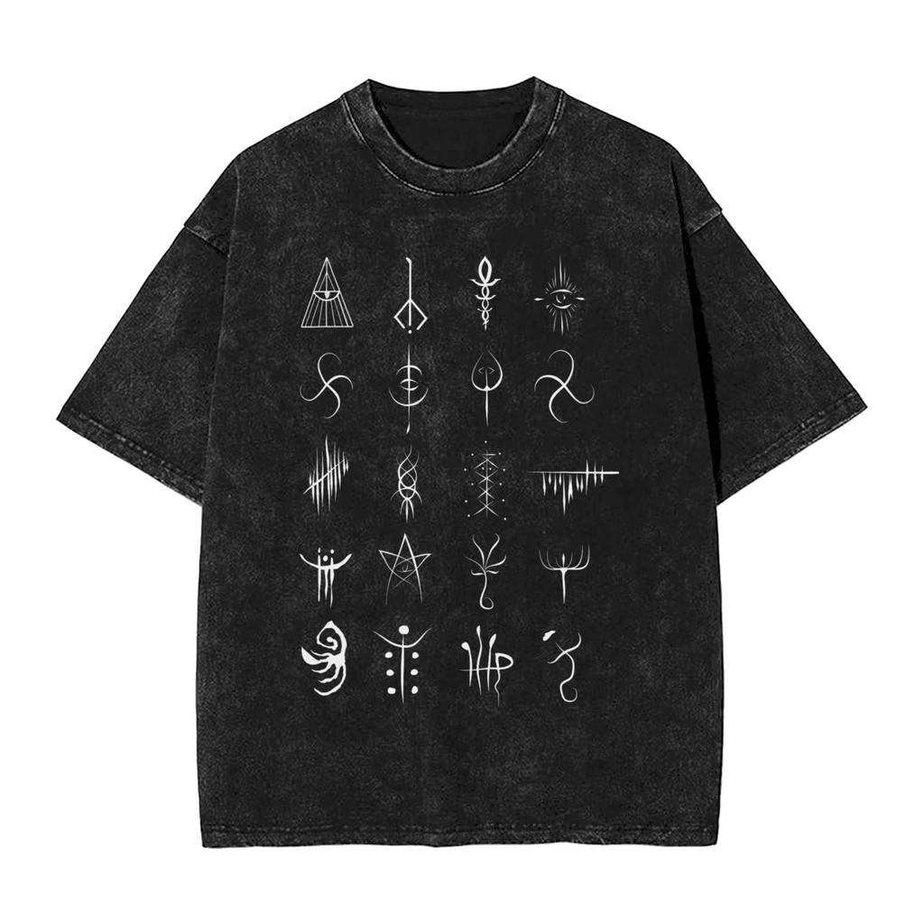 Hot Game Peripherals Bloodborne Darks Souls Graphic Print TShirt Streetwear Vintage Washed Cotton Top Oversized Summer New Tees
