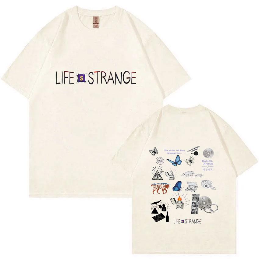 Hot Game Life Is Strange Logo Print Tshirt Unisex Women Casual Oversized Crewneck T Shirts Male Fashion Vintage Tshirt Streetwear