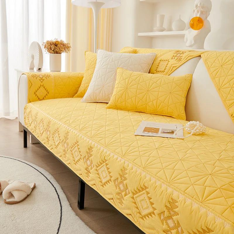 Bohemia Style Sofa Cover for Living Room Non-Slip Cotton Sofa Cushion Towel Universal for All Seasons Couch Towel Home Decor