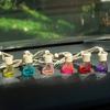 0.2oz Car Aromatherapy Pendant Bottle Heart Design Empty Clear Diffuser Bottle Refillable Essential Oil Hanging Ornament Gift