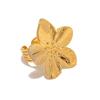 2025 New Stainless Steel Flower Ring For Women Simple Temperament Party  Trendy Charm Waterproof Jewelry
