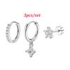 Bobisty 3Pcs Stainless Steel Earrings for Women Stud Hoop Earring Sets Hypoallergenic Cartilage Earring for Multiple Piercings