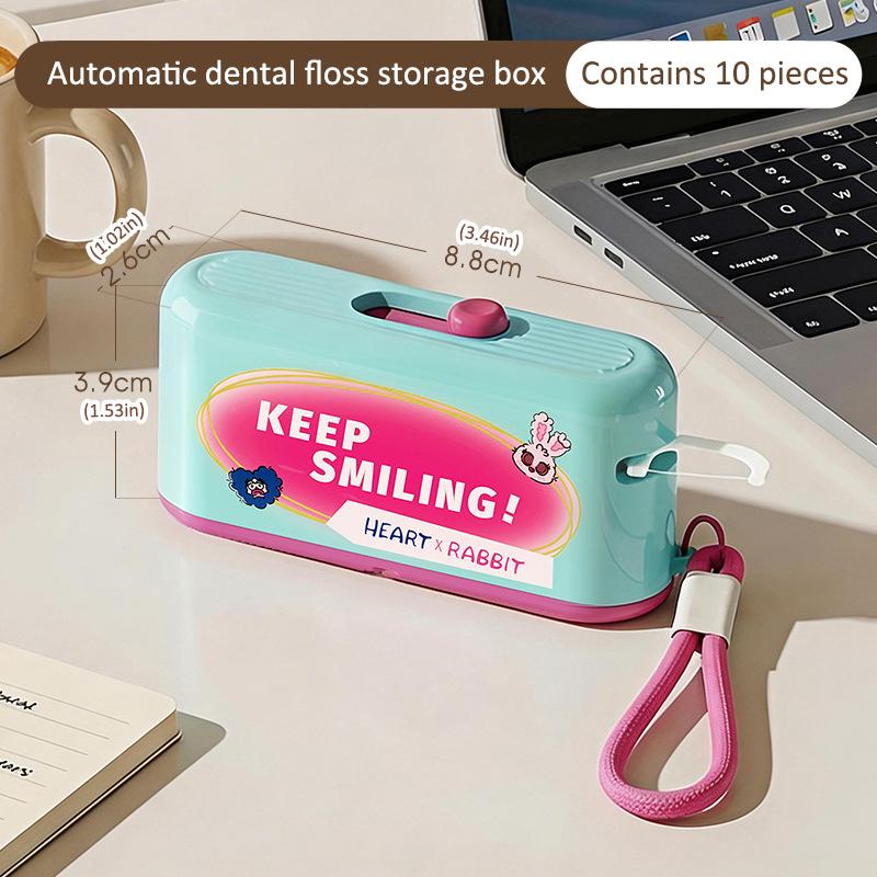 Portable Dental Floss Storage Box Floss Dispenser With 10Pcs Floss Automatic Ejectable Floss Organiser Teeth Cleaning Oral Care
