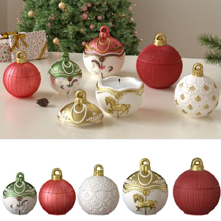Palline di Natale Pallina Stampini in Silicone per Candele Tazza Portacandele Artigianale Sapone Barattolo Porta Gioielli Realizzazione e Regali di Festa