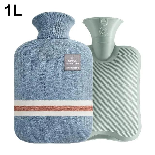 Hot Water Bottle with Knitted Cover Durable 1L/2L Hot Water Bag for Pain Relief Hot Cold Therapy Hand Feet Warmer Women Gifts