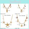 Summer Ocean Jewelry Necklace With Shell And Starfish Pendant For Women