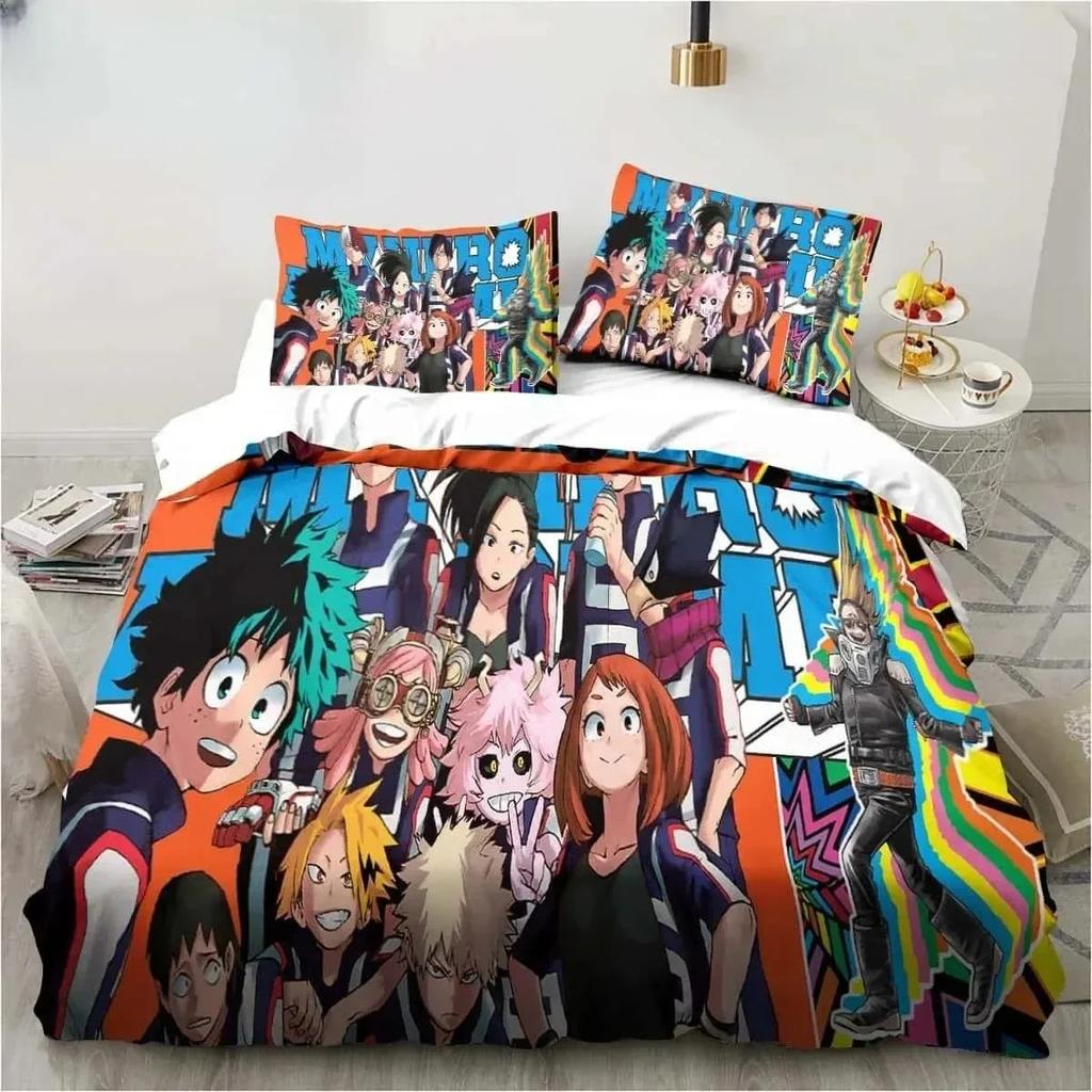 3D Print Bedding Gift Anime My Hero Academia Bedding Set Single Twin Full Queen King Size Bed Set Adult Kid Bedroom Home Textile