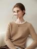 Women's 100% Cashmere Round Neck Two-Piece Style Sweater – Soft, Slimming, and Versatile Knitted Layer