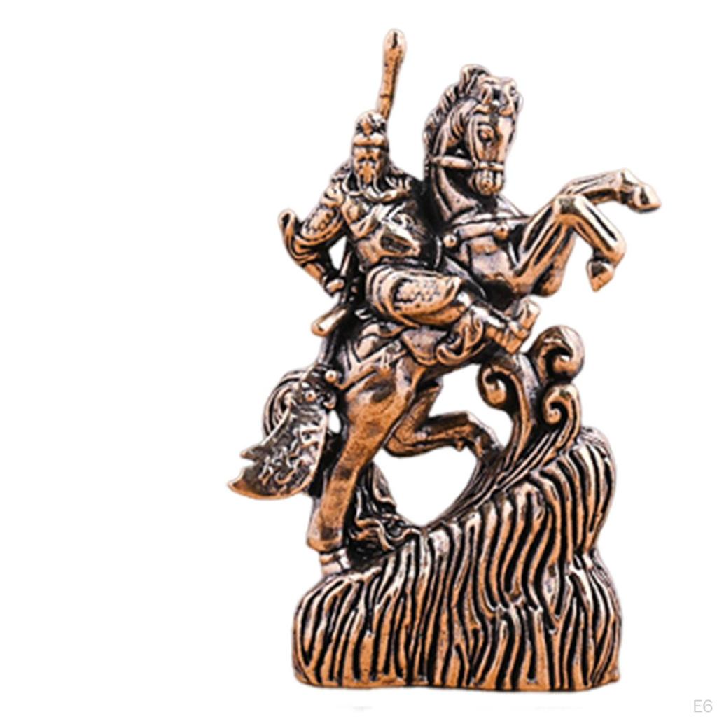 Brass Horse Figurine Animal Sculpture Art Craft Decorative Retro Design Tabletop Ornament