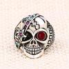 Unisex Punk Style Skull Star Rhinestone Inlaid Lover's Gift Ring Jewelry