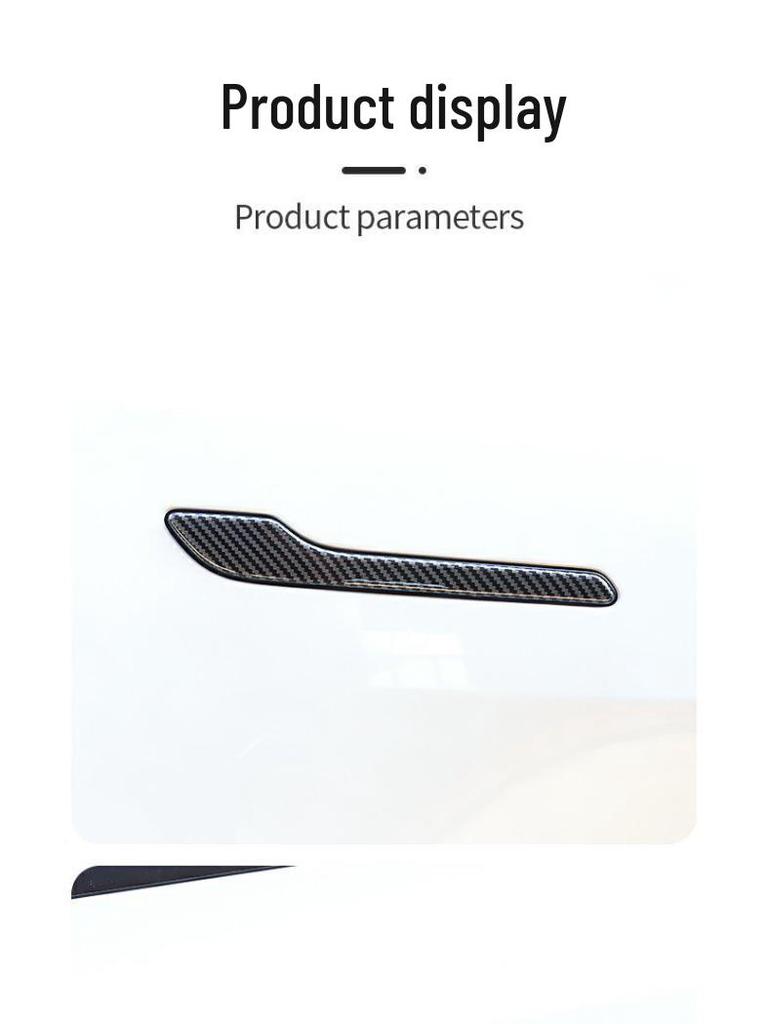 Carbon Fiber Door Handle Covers for Tesla Model Y & 3 - Black Mod Accessories