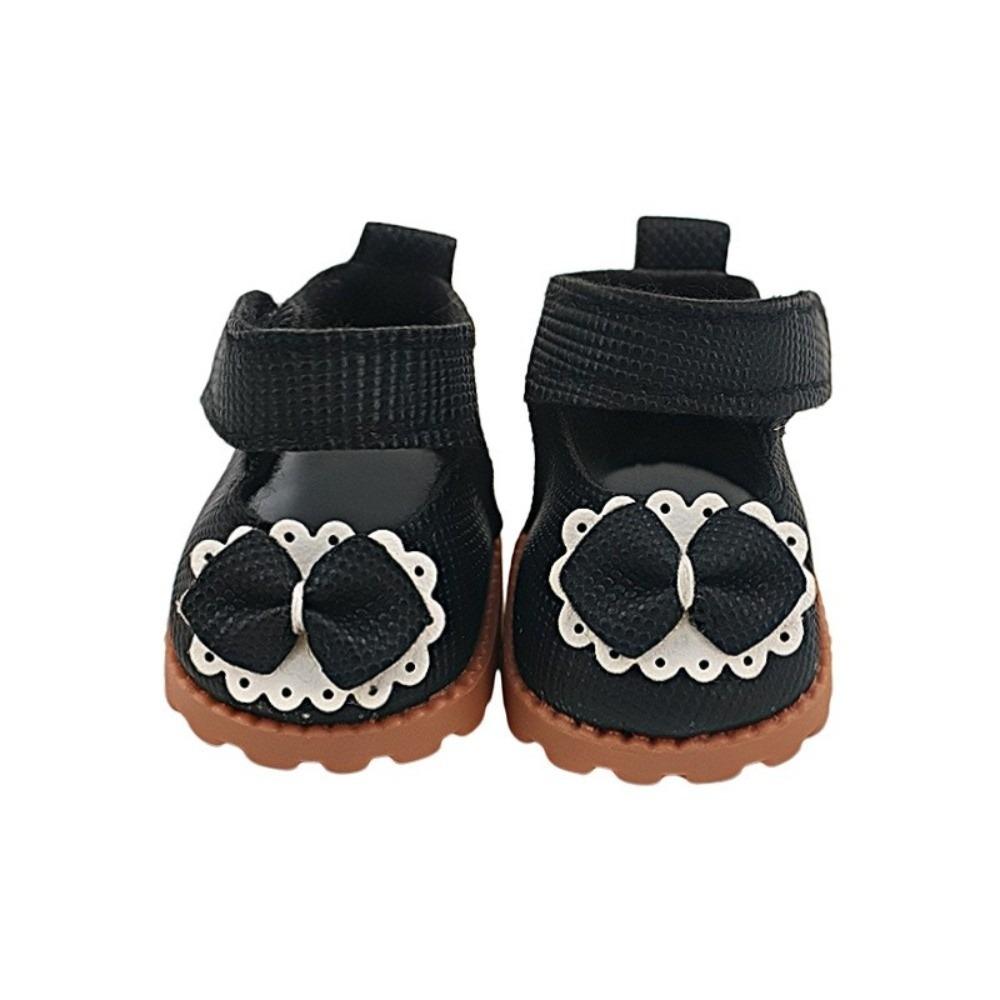 Accessories 3.5*2.3cm Doll Shoes PU Material Leather Material Leather Shoes 17cm Size Bow Tie Design Doll Shoes Gift