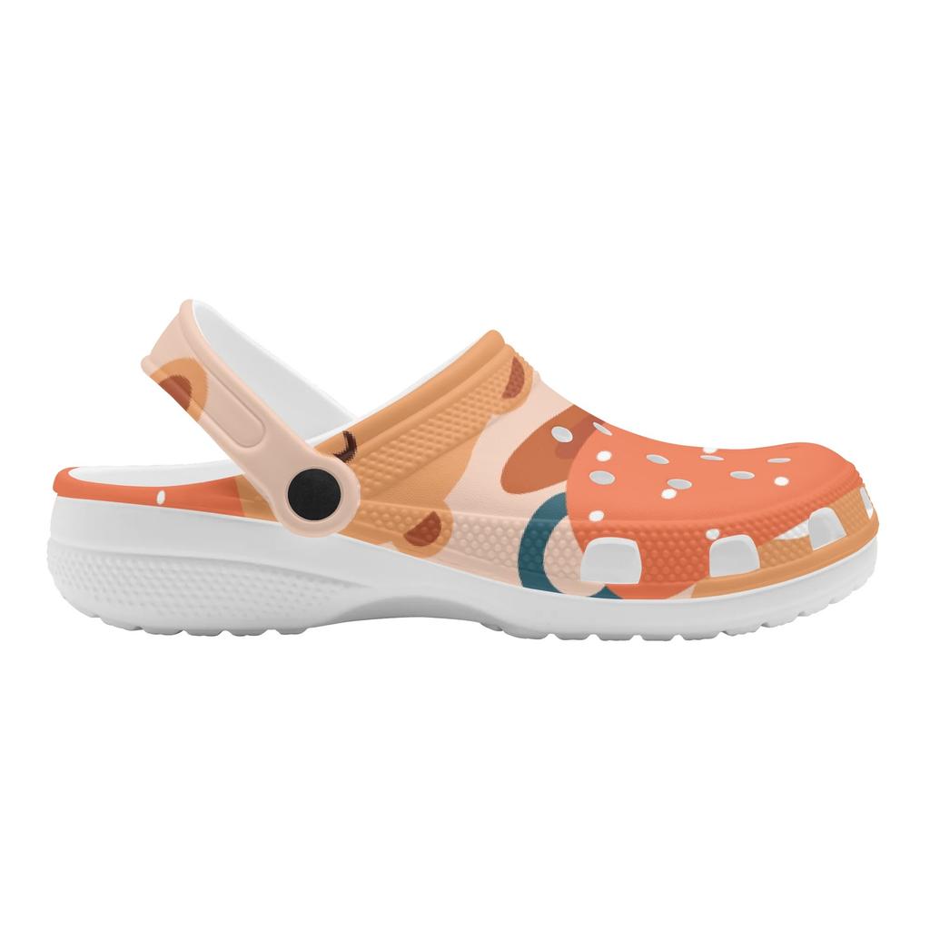 White Printed EVA Clogs Men Women Ventilated Breathable Slip On Casual Footwear Soft Sole Summer Sandals Summer Daily Wear