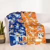 Bluey Cat Adventure Customize Your Name Blanket Throw Personalized Blanket Warmthful Decor for Bed Bedding Home Decor Picnics Four Seasons Multipurpos