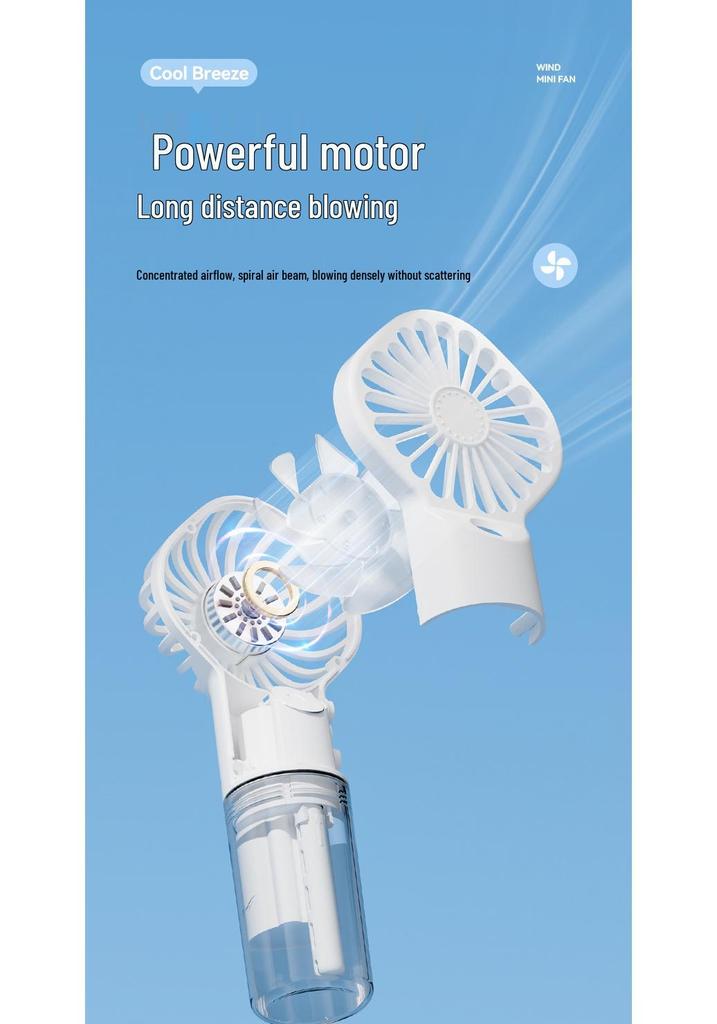 F3 USB Rechargeable Handheld Spray Humidifier Mini Fan for Dorms & Desktops
