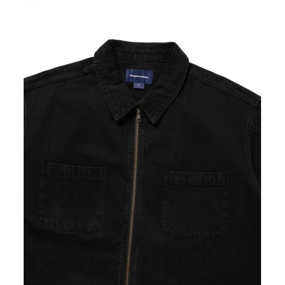 Thisisneverthat Washed Denim Zip Shirt Black