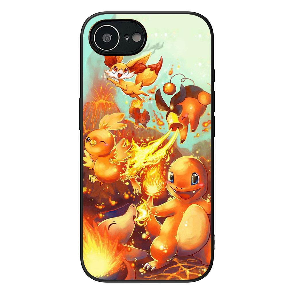 

Cover for Apple iPhone 16 15 14 Plus 13 12 Mini 17 Pro Max + ProMax 16E Air Phone Case P-Pokemons Charmander P-Pikachus iPhone17 Pro Max