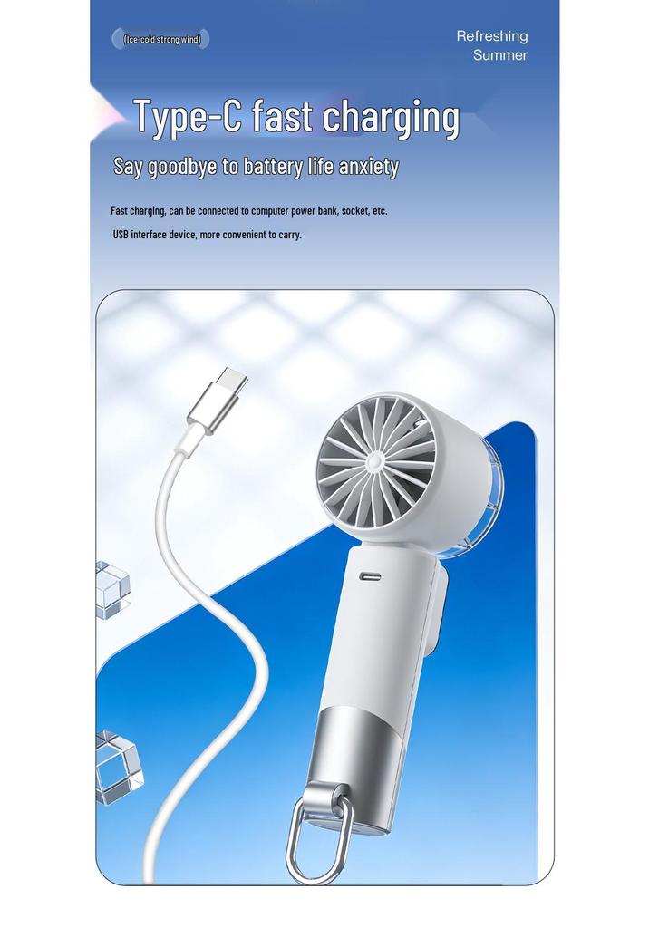 Portable Mini Turbo Fan - Powerful Handheld and Desktop Cooling Solution