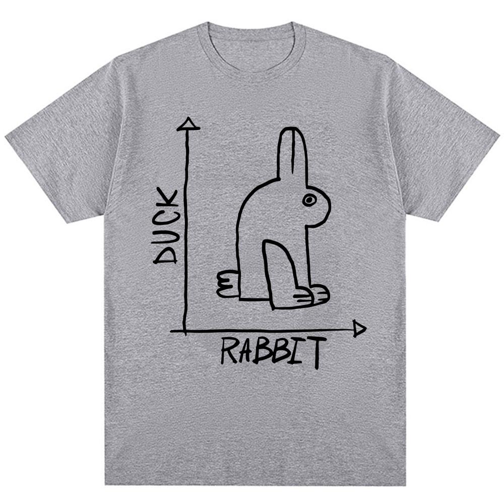 Funny Rabbit Duck Design Meme T Shirt Fashion Men Women Humor Cute Short Sleeve Oversized 100% Cotton Casual T Shirts Streetwear
