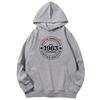 Fashion Cotton Men's Long Sleeves Pullover Hoodies Born In 1963 Retro Graphic Hooded Sweatshirts Birthday Gift Printed Sweater