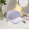 Mesh Rhinestone Baseball Cap Breathable Duckbill Adjustable Summer Beach Sun Hat Protection