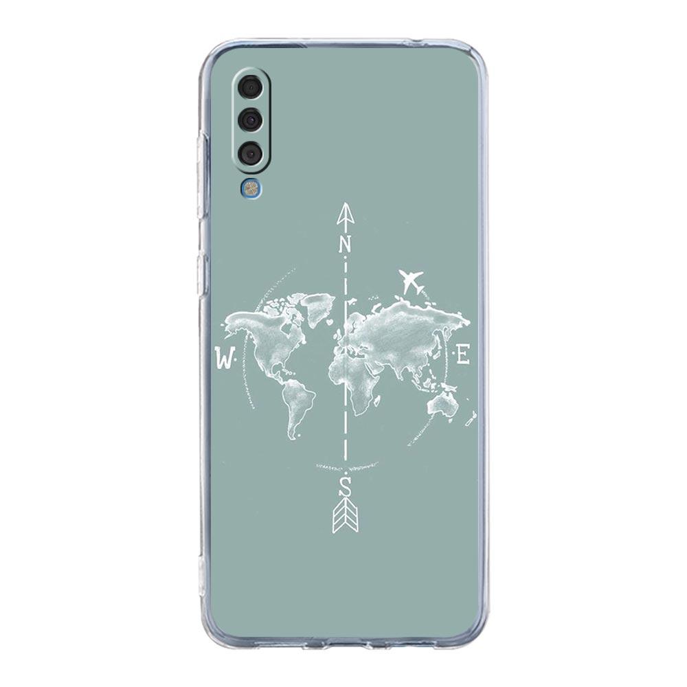 

Phone Case For Samsung A14 5G A12 A22 A32 A34 A42 A52 A54 A50 A70 A72 A40 A20E A10S A20S A02S A04S World map scenery direction Samsung A54