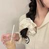 Korean Women Girl Lace Bow Elastic Hair Scrunchies Sweet Flower Print Hair Rim Bands Cute Ponytail Hair Accessories