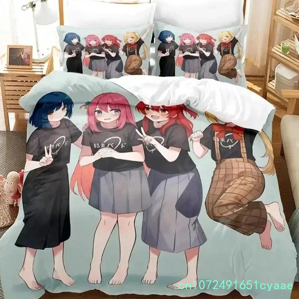 3D Print Anime Hitori Gotoh Bocchi The Rock Bedding Set Duvet Cover Bed Set Quilt Cover Pillowcase Queen Boys Adult