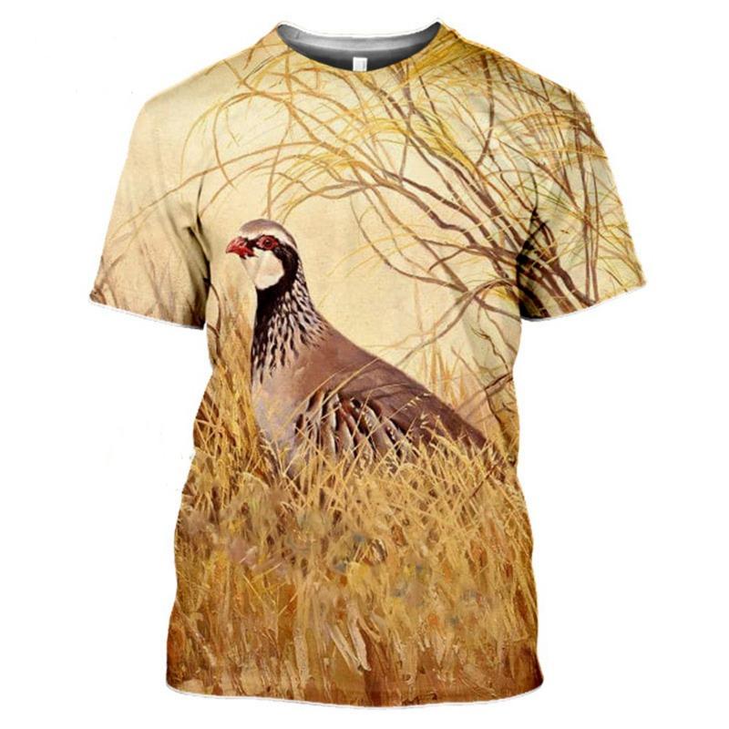 T-shirt Stampa 3D Caccia Anatra Piccione Uomo Donna Moda Streetwear Girocollo Manica Corta Oversize T-Shirt Top Abbigliamento Uomo