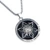 Fashionable Round Hexagram Sun Dominance Necklace for Men, Versatile Trendy Pendant