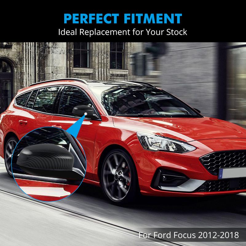 Rear View Mirror Covers for Ford Focus MK2 MK3, for Ford Mondeo MK4, Replace for CP9Z-17D742-A/CP9Z-17D743-A