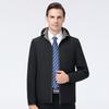 Men's Plus Size Double-sided Stand Collar Jacket - Business Casual Spring/Autumn Wear for Middle-aged Dads